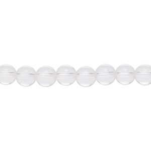 Quartz crystal 1pkg1, hand-cut round bead natural 15.5-16 inch 6mm
