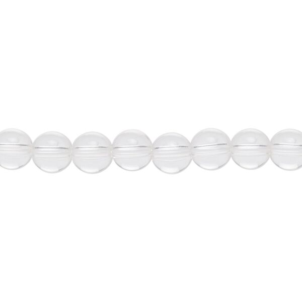 Quartz crystal 1pkg1, hand-cut round bead natural 15.5-16 inch 6mm image number 0