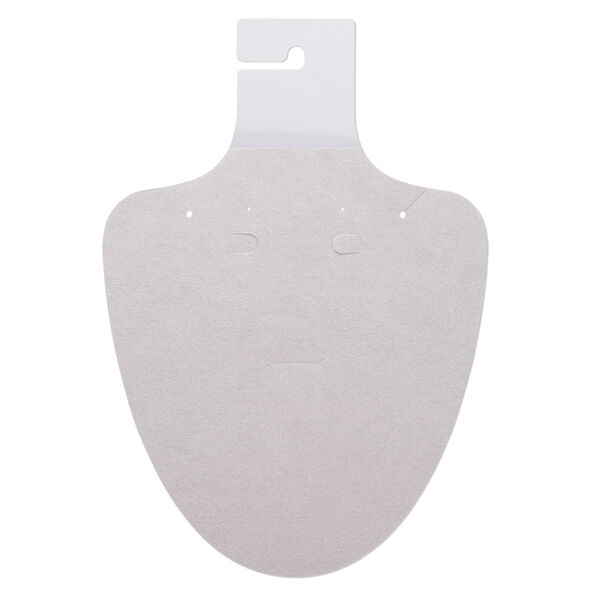 Necklace / earring card, flocked plastic, grey, 9-1/2 x 6-1/2 inches. Sold per pkg of 2. image number 0