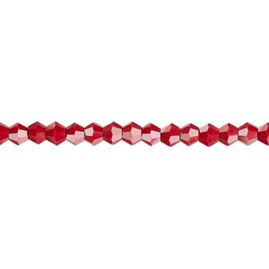 Bead 1pk opaque red, Celestial Crystal® 4mm bicone 15.5-16 inch