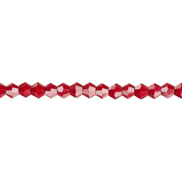 Bead 1pk opaque red, Celestial Crystal® 4mm bicone 15.5-16 inch image number 0
