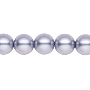 Pearl 1pk pewter, Celestial Crystal&reg; 10mm round 15.5-16 inch