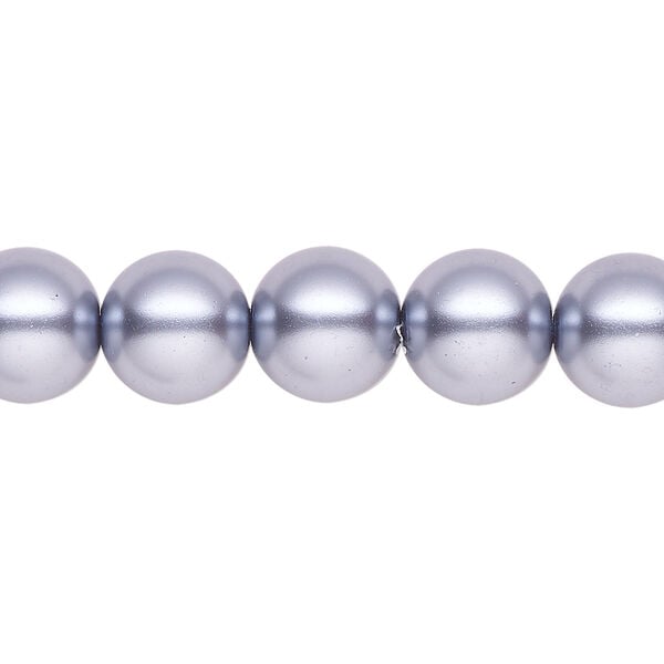 Pearl 1pk pewter, Celestial Crystal&reg; 10mm round 15.5-16 inch image number 0