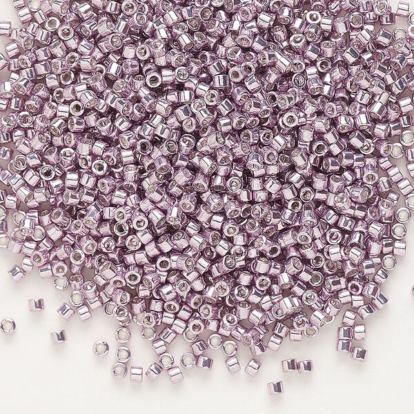 Seed bead, Delica®, glass, pkg/50g, #11 round, opaque galvanized dusty orchid (DB-0419). image number 0