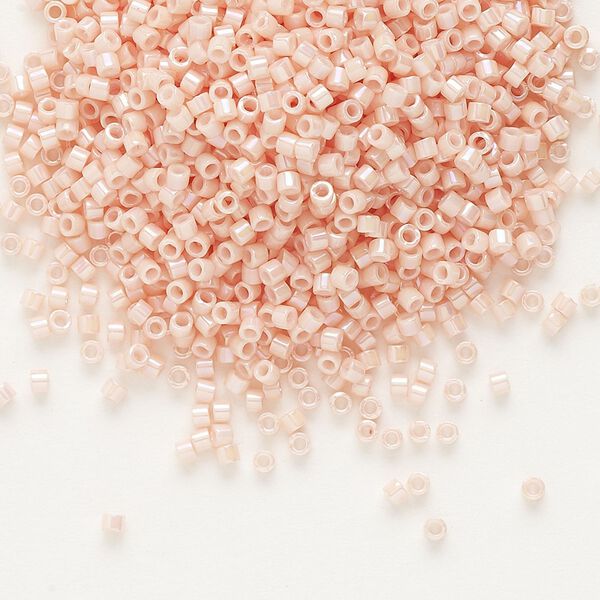 Seed bead, Delica&reg;, glass, pkg/7.5g, #11 round, opaque glass enamel rainbow light salmon (DB-1503). image number 0