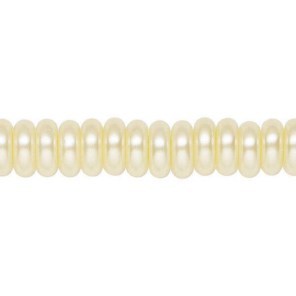 Pearl 1pk ivory, Celestial Crystal® 8x3mm rondelle 15.5-16 inch image number 0