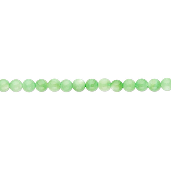 Bead, mother-of-pearl shell (dyed), mint green, 3mm round. Sold per 15" to 16" strand. image number 0