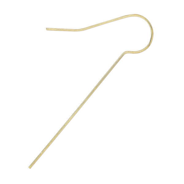 Ear wire, gold-plated brass, 46mm fishhook with 35mm shank, 22 gauge. Sold per pkg of 50 pairs. image number 0