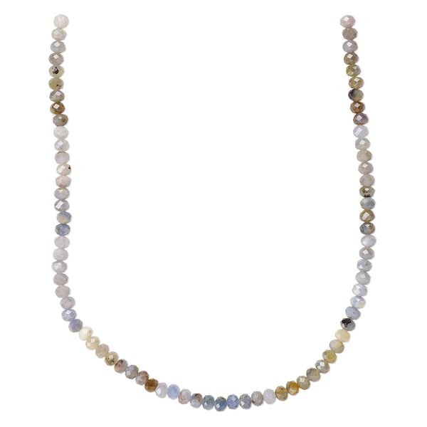 Multi-sapphire 1pkg1, hand-cut faceted rondelle bead 12 inch 5x4mm image number 0