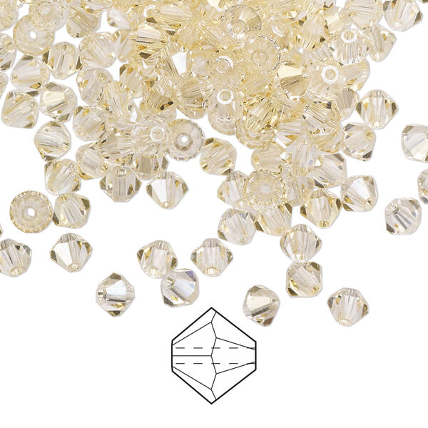 Bead 144pk crystal blond flare, Preciosa Czech crystal 4mm bicone image number 0