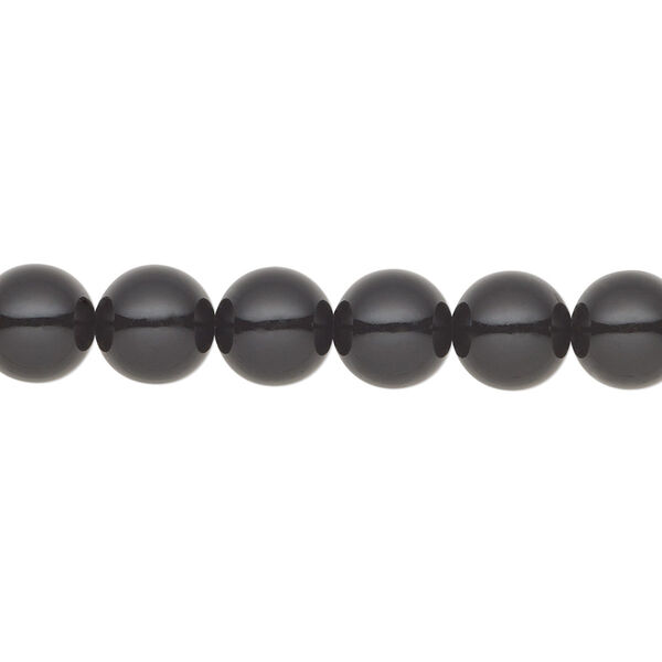 Pearl 25pk magic black, Preciosa Czech crystal 8mm round image number 0