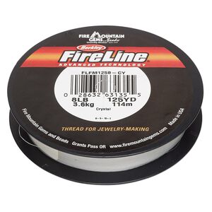 Thread, Berkley® FireLine®, gel-spun polyethylene, crystal, 0.18mm diameter 4-fiber braid, 8-pound test. Sold per 125-yard spool.