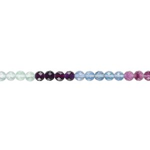 Multi-fluorite 1pkg1, faceted round bead natural 15.5-16 inch 8mm