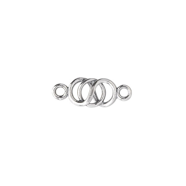 Link, JBB Findings, sterling silver, 11x6mm interlocking circles. Sold per pkg of 4. image number 0