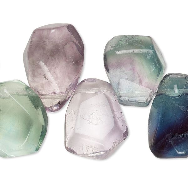 Rainbow fluorite 1pkg1, top-drilled faceted teardrop bead natural 15.5-16 inch 20x15mm image number 0