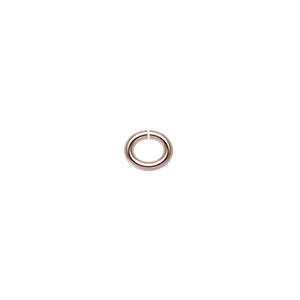 Jump ring, clear-coated copper, 7x6mm oval, 4.6x3.6mm inside diameter, 16 gauge. Sold per pkg of 100. image number 0