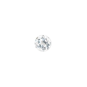 White topaz 1pkg1, hand-cut faceted round gem natural 8mm