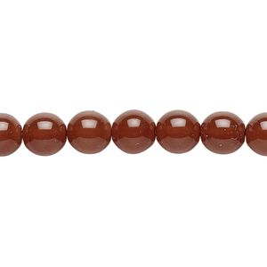 Bead, Czech dipped décor glass druk, caramel, 8mm round. Sold per 15-1/2" to 16" strand.