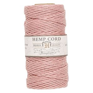 Cord, Hemptique®, polished hemp, dusty pink, 1.8mm diameter, 48-pound test. Sold per 205-foot spool.