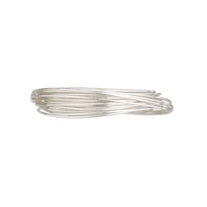 Wire, sterling silver, half-hard, square, 26 gauge. Sold per pkg of 5 feet.