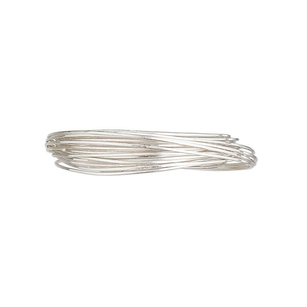 Wire, sterling silver, half-hard, square, 26 gauge. Sold per pkg of 5 feet. image number 0