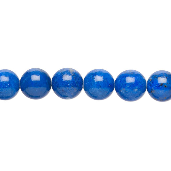 Bead, lapis lazuli (natural), 8mm round, A- grade, Mohs hardness 5 to 6. Sold per 15-1/2" to 16" strand. image number 0