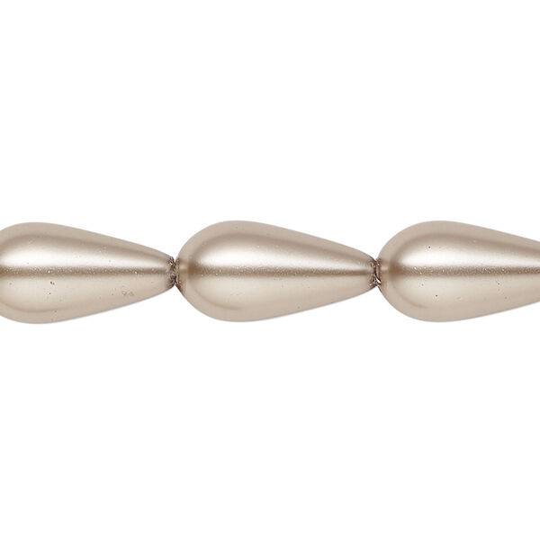 Pearl 1pk platinum, Celestial Crystal® 15x8mm teardrop 15.5-16 inch image number 0