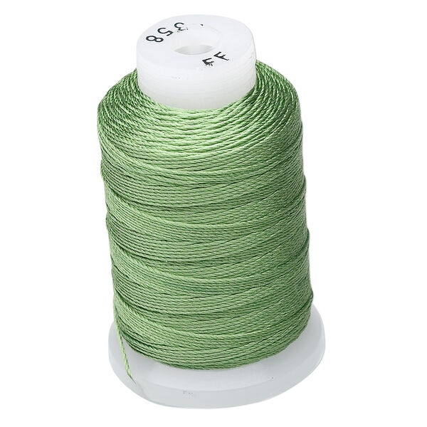 Thread, Purely Silk™, bright green, size FF. Sold per 115-yard spool. image number 0