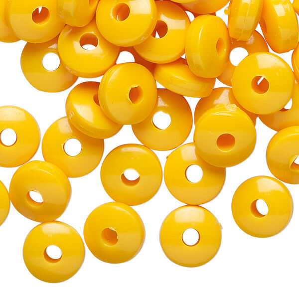 Bead, vintage Austrian acrylic, opaque orange, 10x5mm rondelle with 2.5mm hole. Sold per pkg of 100. image number 0