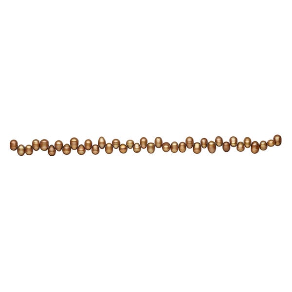 Freshwater pearl 1pkg1, top-drilled rice, 15.5-16 inch copper 8x7mm-11x7mm cultured image number 1