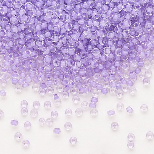 Seed bead, Dyna-Mites™, glass, pkg/40g, #11 round, translucent inside dyed color lilac, (213 11/0 RR). image number 0