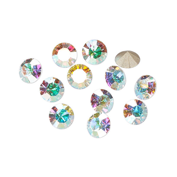 Chaton 288pk crystal AB foil back, Preciosa MAXIMA Czech crystal rhinestone 6.14-6.32mm 15-cut faceted round SS29 image number 0