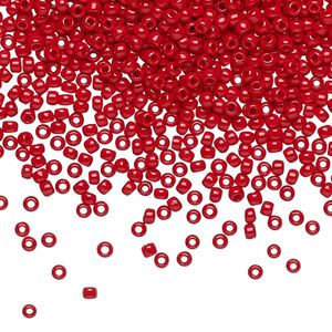 Seed bead, TOHO BEADS®, glass, pkg/250g, #11 round, opaque pepper red (TR-11-45).