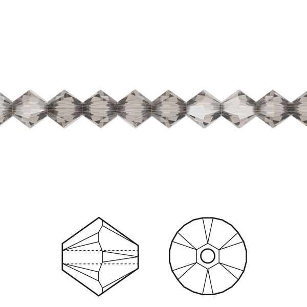 Bead 24pk greige, Crystal Passions® 5mm bicone 5328 image number 0