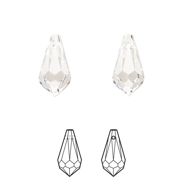 Drop 24pk crystal, Crystal Passions® 15x7.5mm pendant teardrop 6000 image number 0