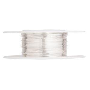 Wire, Argentium® silver, dead-soft, round, 26 gauge. Sold per pkg of 25 feet.