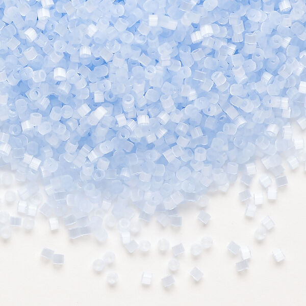 Seed bead, Delica®, glass, pkg/7.5g, #11 round, opaque silk glass enamel pale sky blue (DB-0831-1). image number 0
