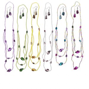 Necklace and earring mix, stretch, acrylic and imitation rhodium-finished steel, spring colors, medium nugget, 14-inch continuous loop, 1-1/4 inch earrings with fishhook ear wire. Sold per pkg of 12 sets.