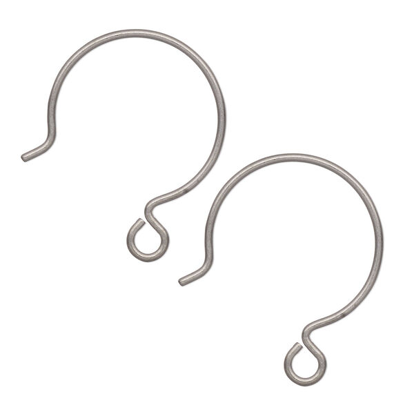 Ear wire, niobium, 21.5mm French hook with open loop, 20 gauge. Sold per pair. image number 0