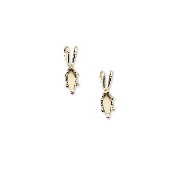 Pendant, Snap-Tite®, 14Kt gold-filled, 6x3mm 6-prong marquise setting. Sold per pkg of 2. image number 0
