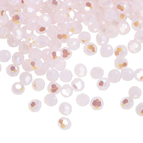 Bead 144pk rose water opal shimmer, Crystal Passions® 4mm round 5000 image number 0