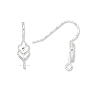 Ear wire fishhook 1pkg10 sterling silver-filled, 24mm / 10x6mm leaf / open loop, 21 gauge 5 pair