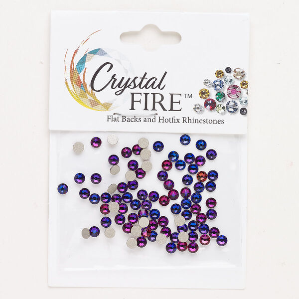 Flat back 144pk crystal volcano foil back, Crystal Fire® 3.00-3.12mm round SS12 image number 0
