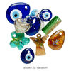 Focal mix, lampworked glass, mixed colors, 29mm-63x35mm mixed shape. Sold per pkg of 10. image number 1