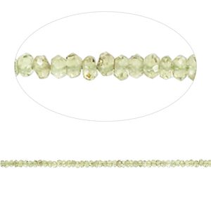Peridot 1pkg1, hand-cut faceted rondelle bead natural 13 inch 2x1mm-3x2mm