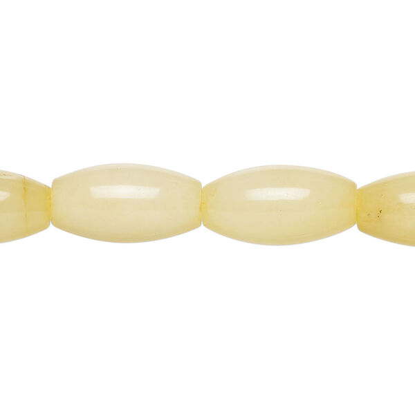 Malaysia "jade" 1pkg1, oval bead, 15 inch 16x8mm pale yellow-orange image number 0
