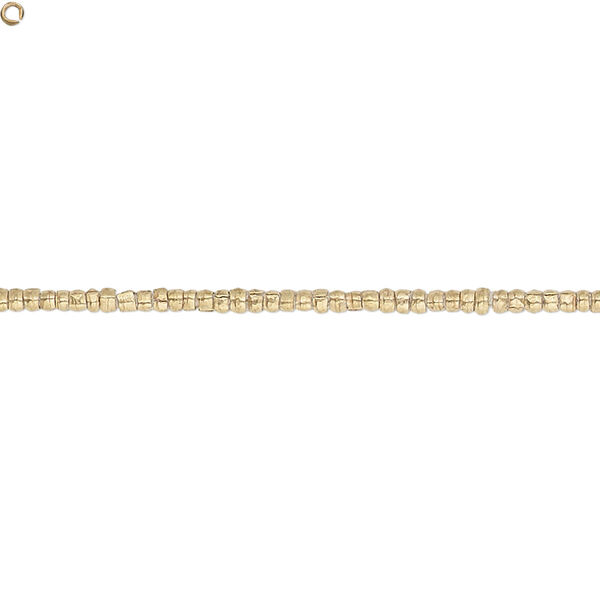 Bead, brass, 1.8x1.4mm cut tube. Sold per 28-inch strand. image number 0