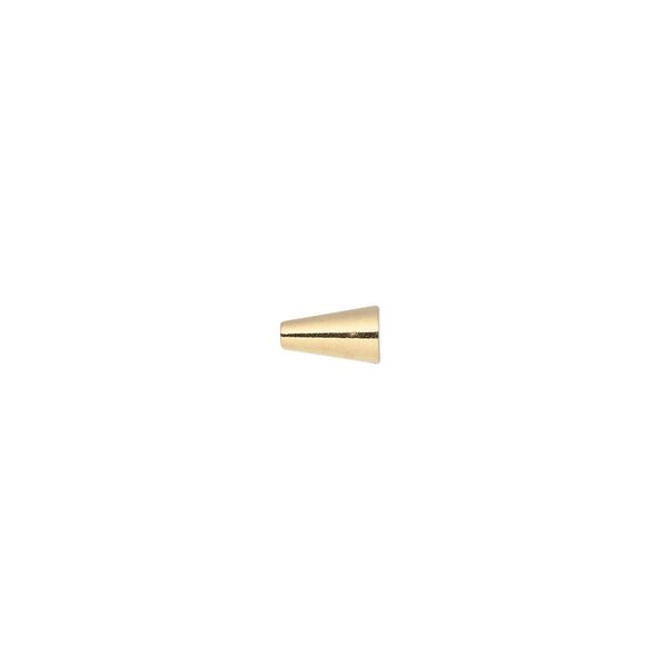 Bead end, glue-on, gold-finished brass, 6.5x4mm cone. Sold per pkg of 12. image number 0