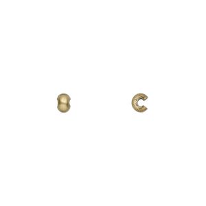 Crimp cover 1pkg500, antique gold-plated brass, 2mm round.