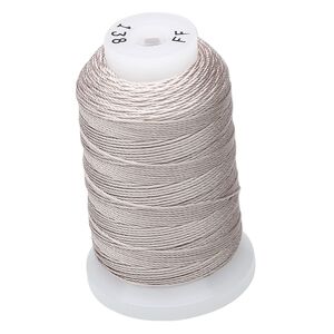 Thread, Purely Silk™, 3-ply, grey, size FF. Sold per 115-yard spool.